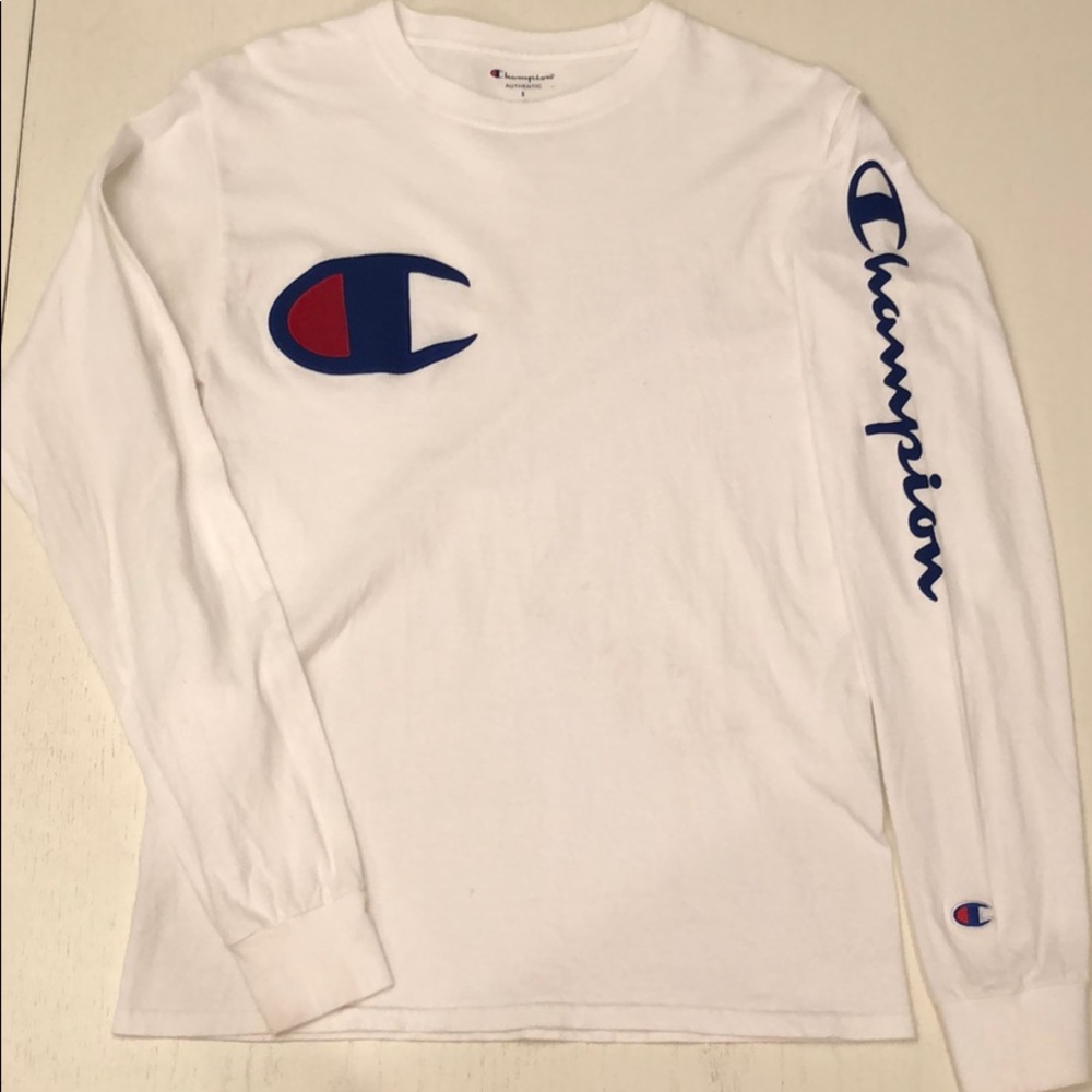 Long Sleeve Champion crewneck T Shirt (S)